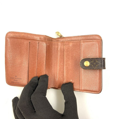 Louis Vuitton Monogram Compact Zip Bifold Short Wallet M61667 Brown