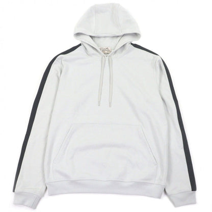 Hermes Run Cotton Side Line Pullover Hoodie Light Gray