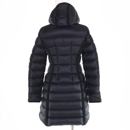Moncler Hermine Logo Patch Hooded Down Coat Black 00 — view 3