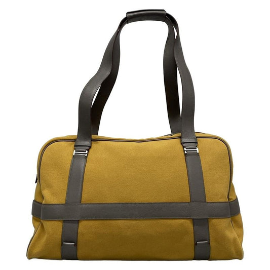 Hermes Boston Bag Arion 50 Light Brown And Dark Gray Silver Hardware Leather