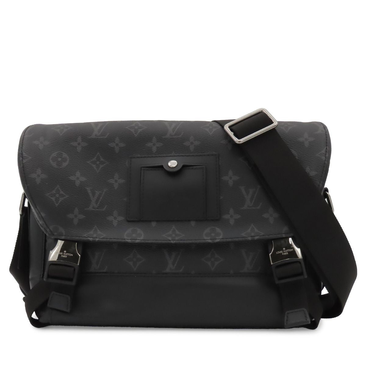 Louis Vuitton Messenger Voyage Black Silver Monogram Eclipse Shoulder Bag