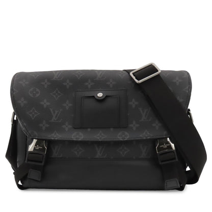 Louis Vuitton Messenger Voyage Black Silver Monogram Eclipse Shoulder Bag
