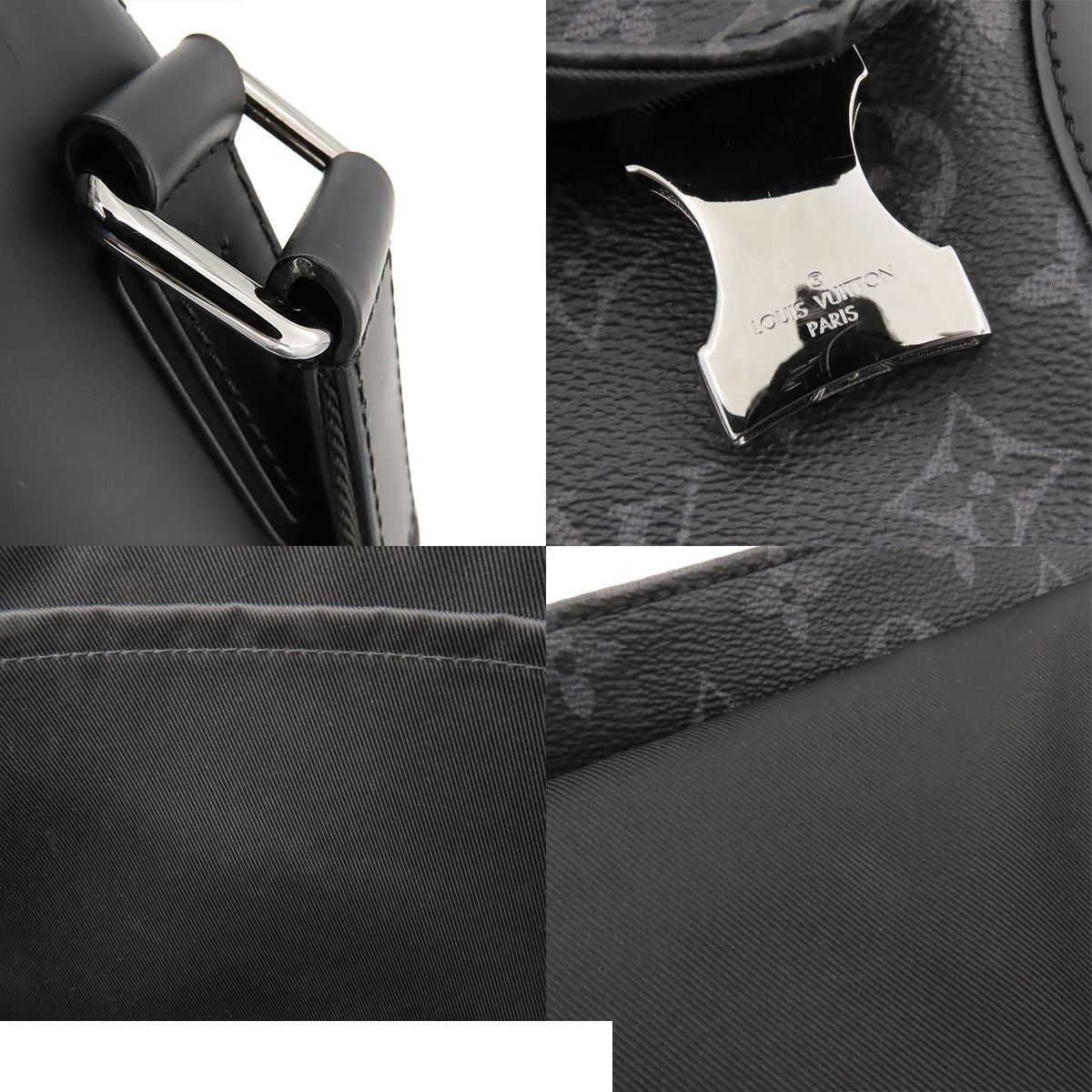 Louis Vuitton Messenger Voyage Black Silver Monogram Eclipse Shoulder Bag — view 8