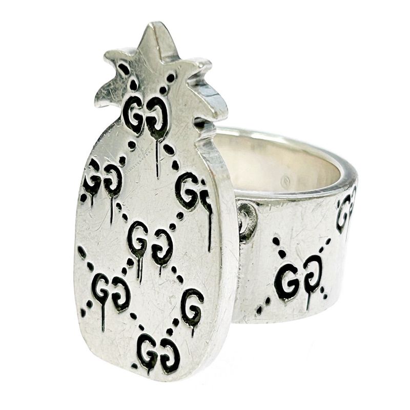 Gucci Silver Ghost Pineapple Ring 23.8g 925 Engraved 307541 Ring