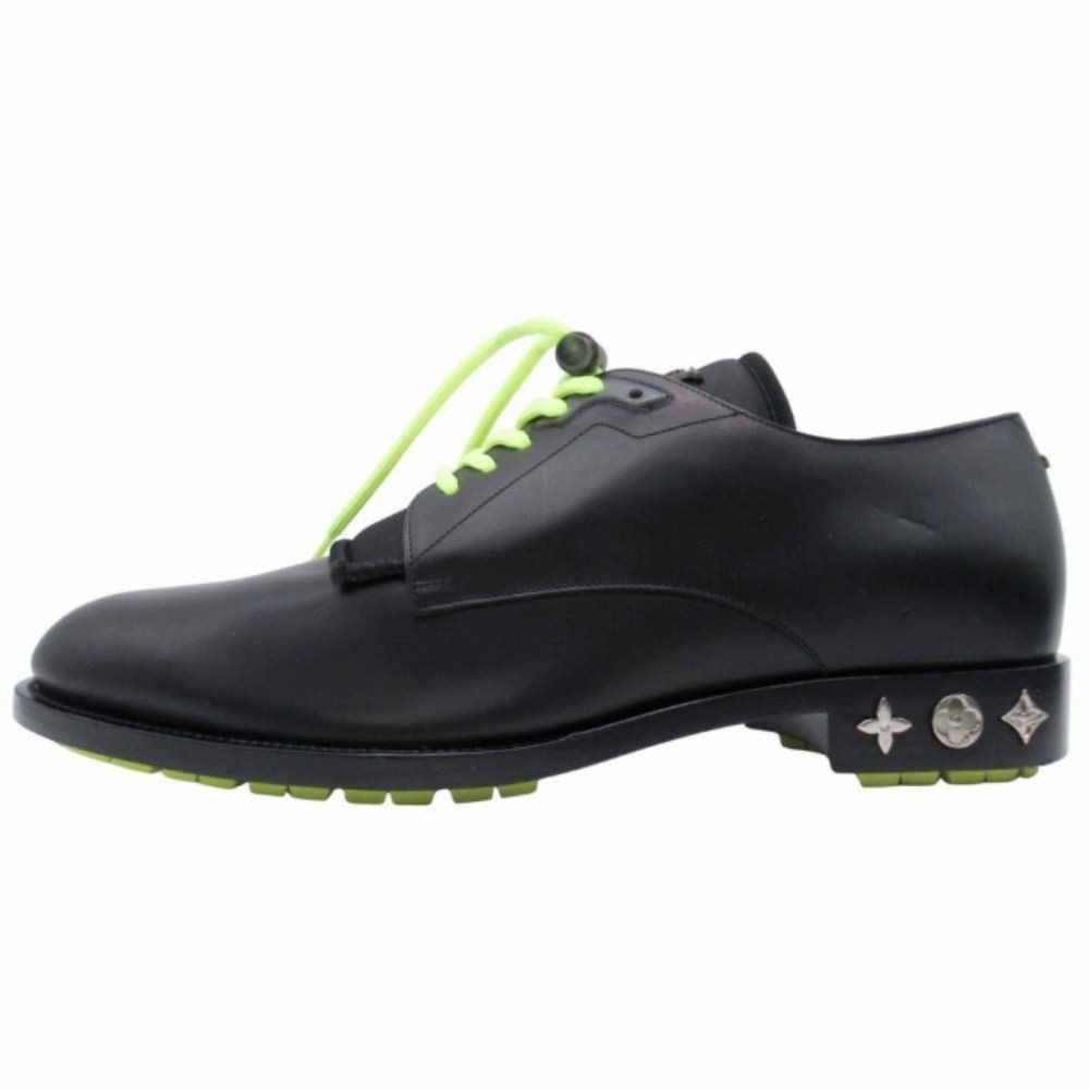 Louis Vuitton Dress Shoes Derby Logo Drost Lace Leather 6 Black