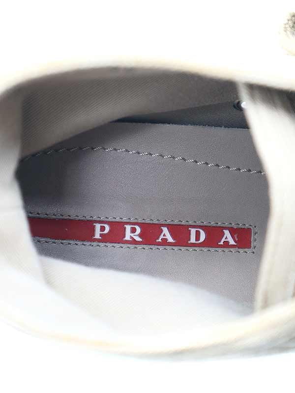 Prada 14ss Rubber Sole High Cut Sneakers Beige 6 4t 2708