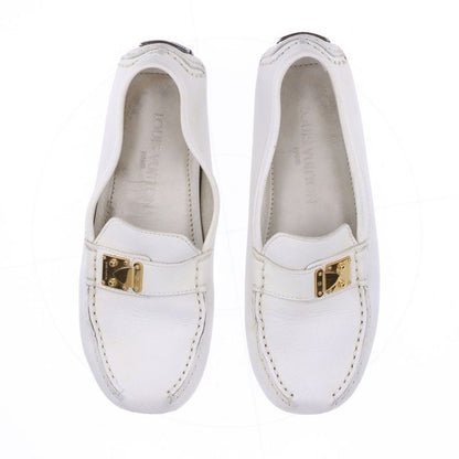 Louis Vuitton 02 Monte Carlo Leather Driving Shoes Women's 34 Td0052 White Made