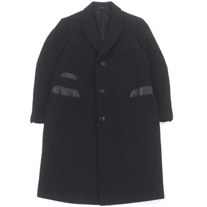 Hermes Cashmere Lamb Leather Piping Single Che Star Co Tolongco Black 50