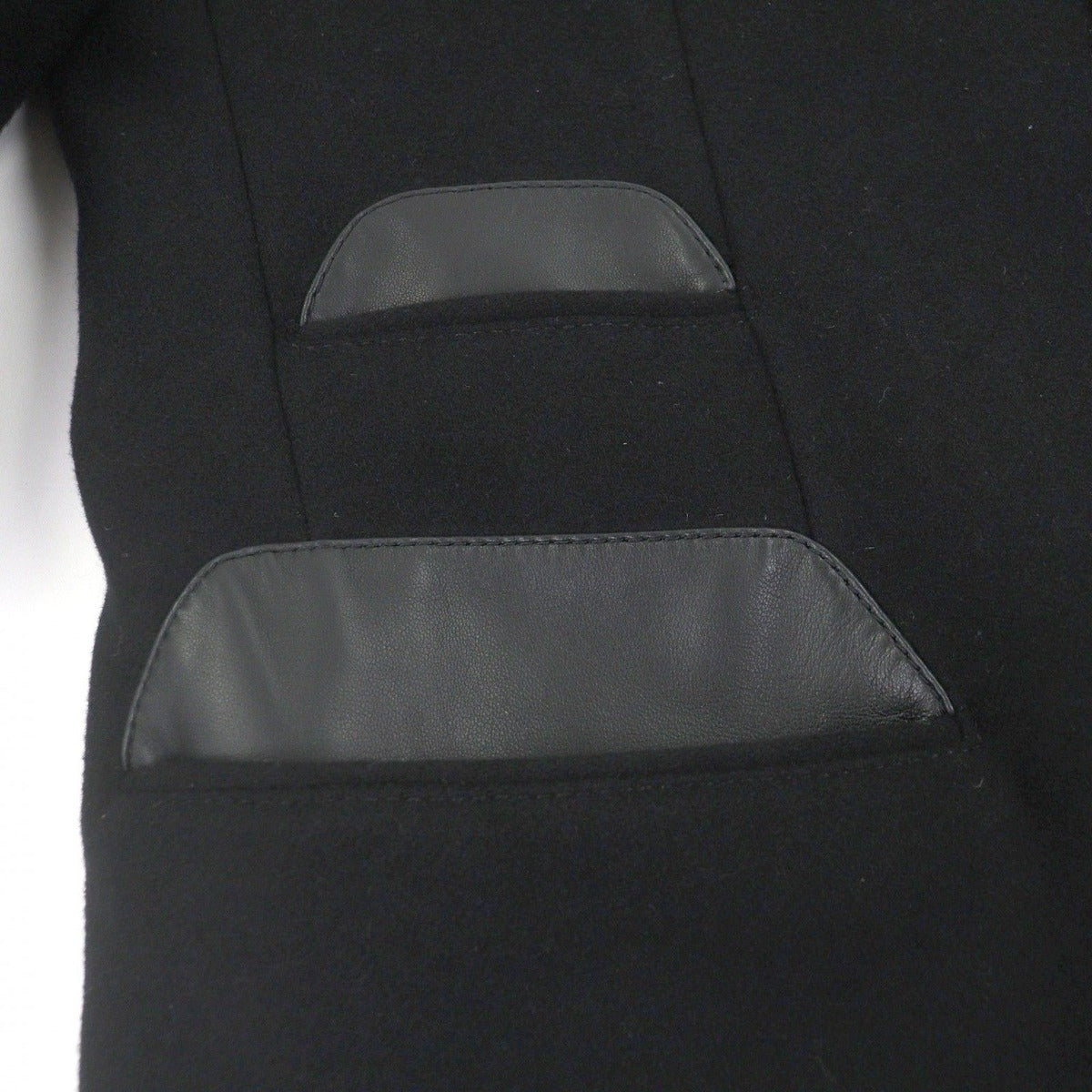 Hermes Cashmere Lamb Leather Piping Single Che Star Co Tolongco Black 50 — view 5