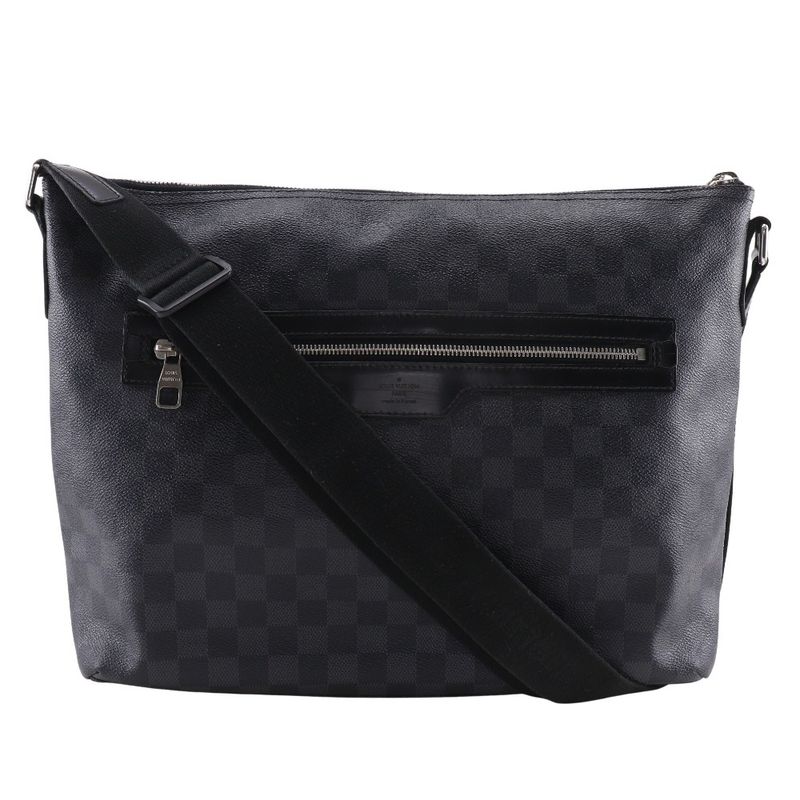 Louis Vuitton Mick MM N40004 Damier Graphite Canvas Black Sr4121 Men's Shoulder