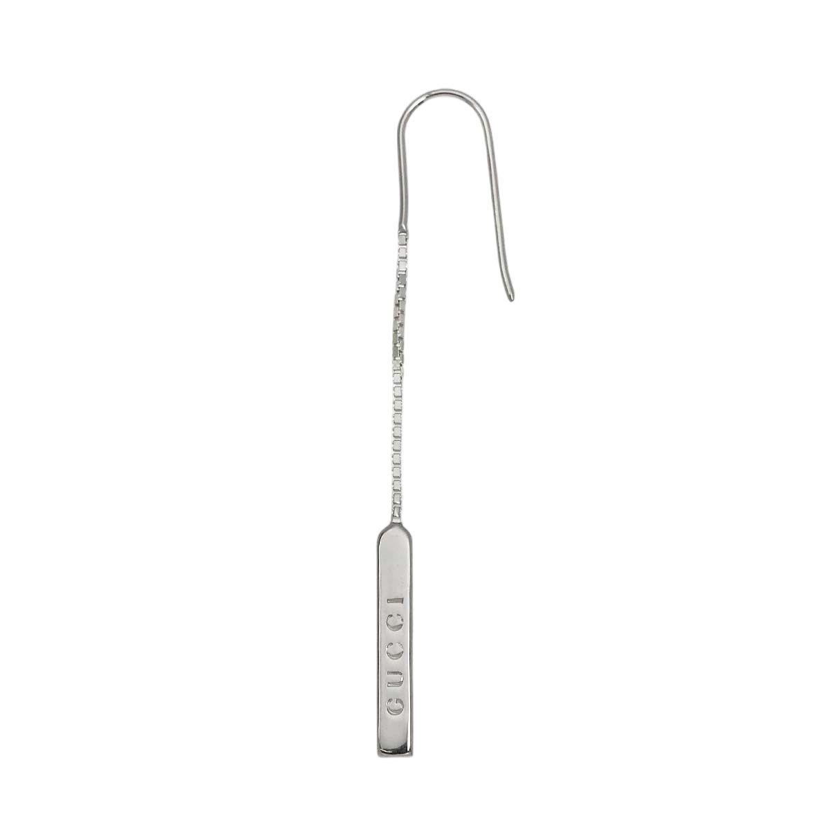 Gucci Lariat Earrings 18k WG White Gold 750 Only Pierced