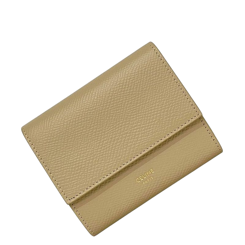 Celine Trifold Wallet Small Trifold Beige