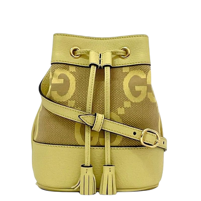 Gucci Shoulder Bag Mini Bucket Bag Yellow Jumbo GG