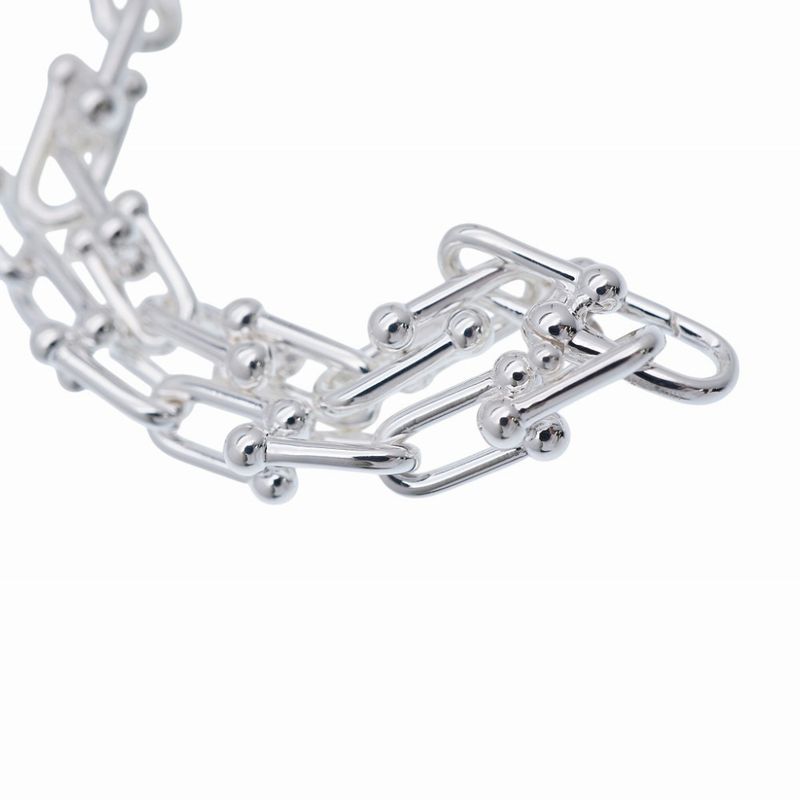 Tiffany & Co Hardware Graduated Link Necklace 1068g Silver 925 Accessory