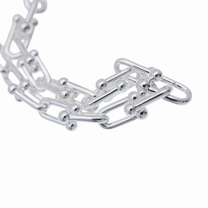 Tiffany & Co Hardware Graduated Link Necklace 1068g Silver 925 Accessory