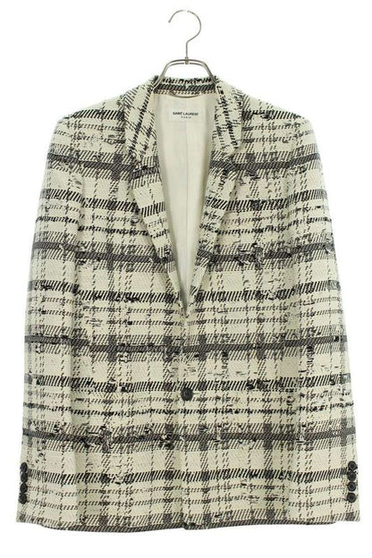 Saint Laurent Paris 644461 Y1c66 Tweed Design Jacket Men's 42