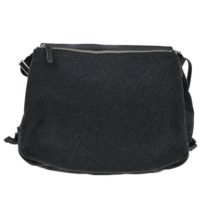 Prada Shoulder Bag Wool Leather Black 76ka954