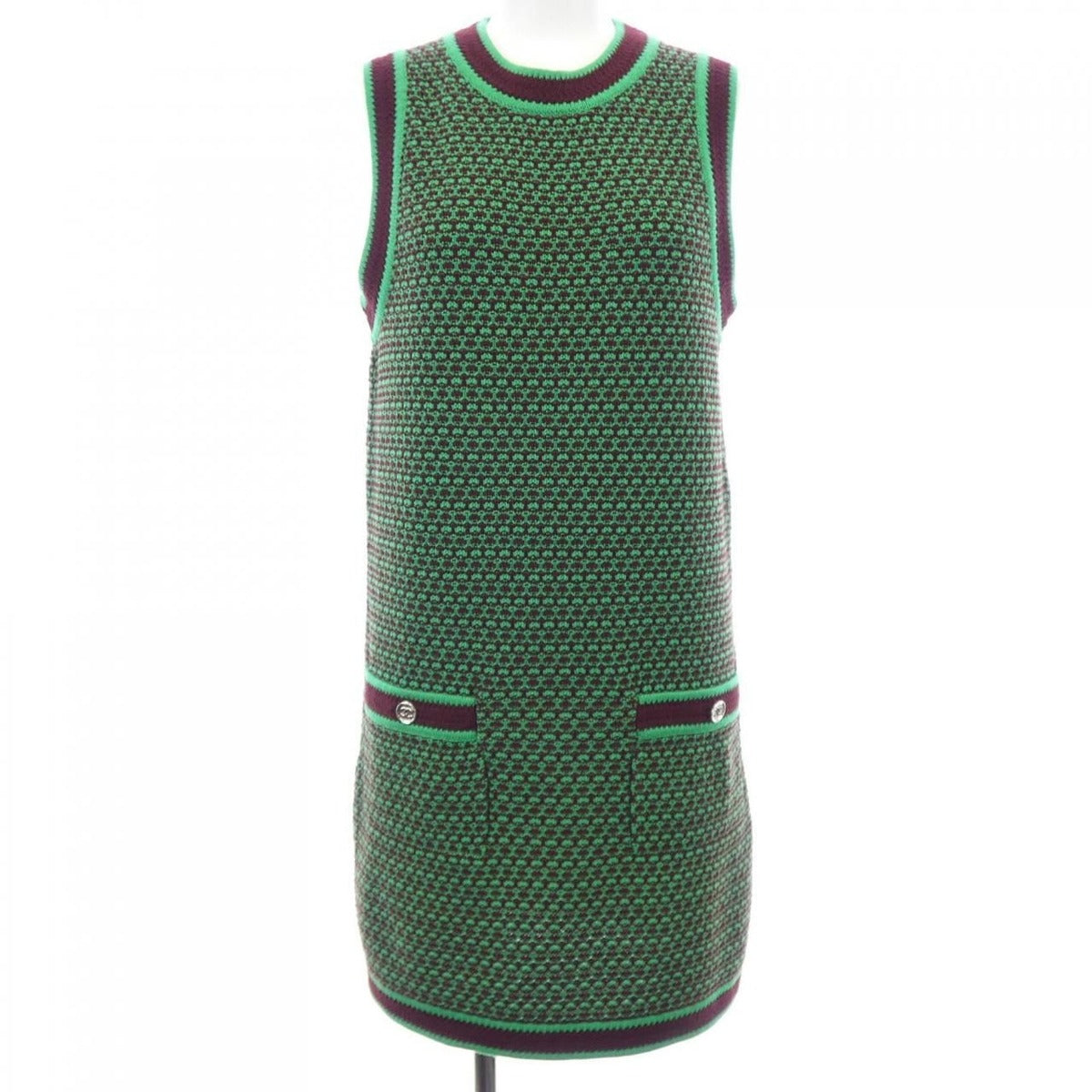 Chanel Dress Cashmere Brown Green