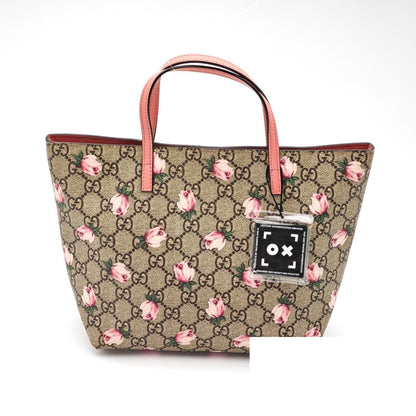 Gucci Flower Tote Bag Floral Pattern Rose Beige Pink — view 3