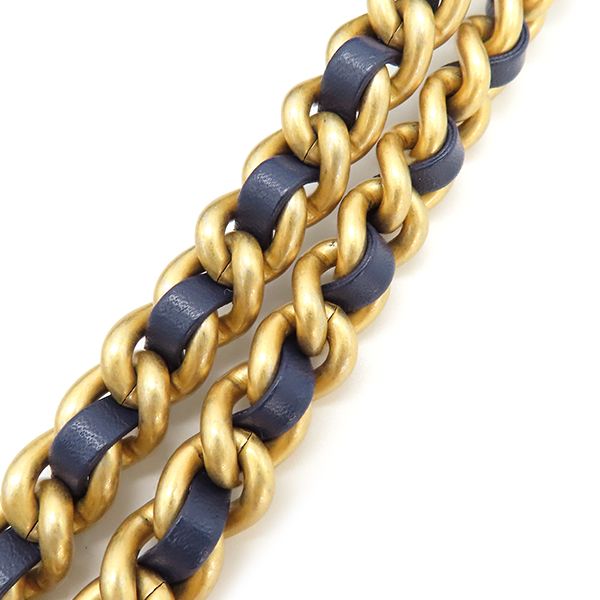 Chanel Tote Matelasse Small Shopping Bag Calf Leather Navy Gold Hardware Navy