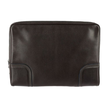 Louis Vuitton Porte Audinature Second Bag Leather Brown Silver Hardware