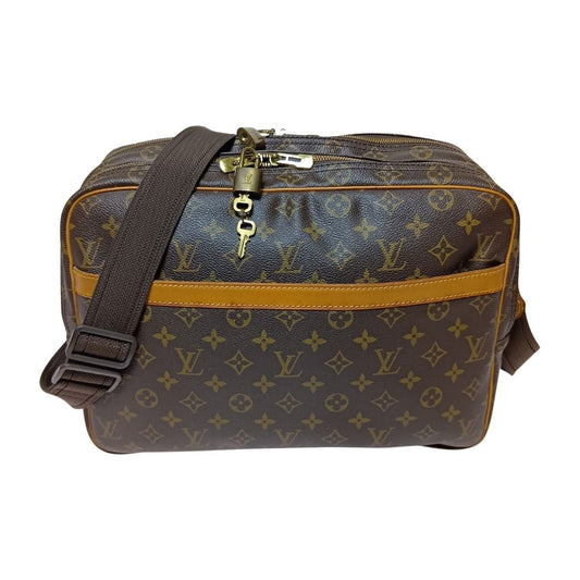 Louis Vuitton Monogram Reporter GM Shoulder Bag Brown