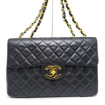 Chanel Matelasse 34 Chain Shoulder Bag Decamato Black Leather