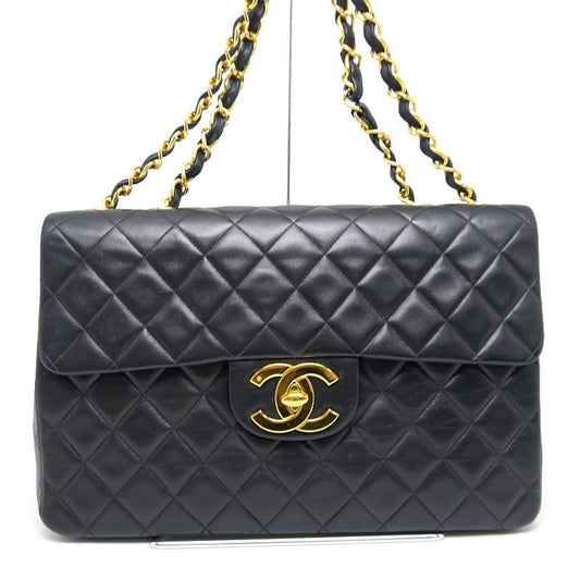 Chanel Matelasse 34 Chain Shoulder Bag Decamato Black Leather