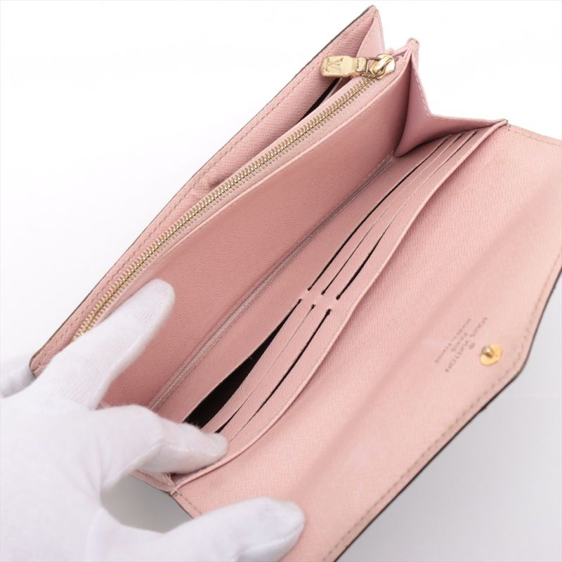 Louis Vuitton Monogram Portefeuille-sarah Long Wallet M62235 Brown × Rose