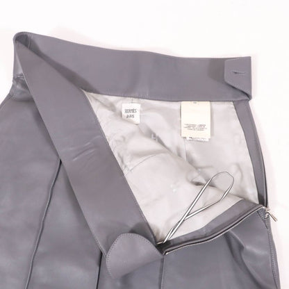 Hermes 2021 Lamb Leather Shorts With D-can Bottoms Gray 38 Made In Italy