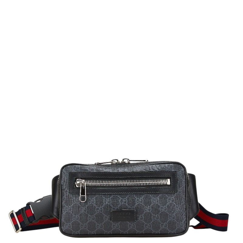 Gucci GG Supreme Sherry Line Body Bag Belt Bag Waist Bag 474293 Black Multicolor