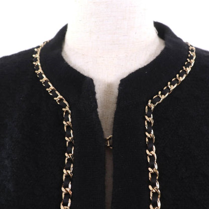 CHANEL P7524k10893 100% Cashmere Coco Mark Button Chain Design Knit Jacket