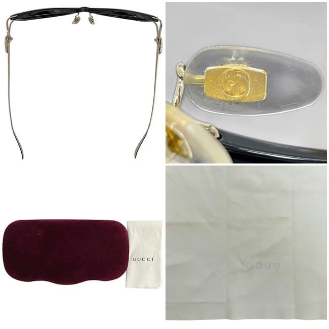 Gucci Sunglasses In Black Gold Interlocking Sherry