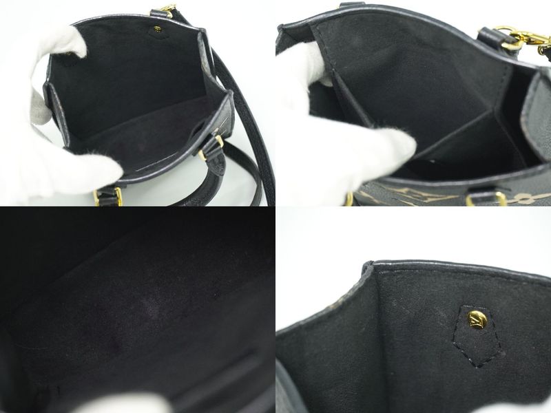 Authentic Louis Vuitton LV Petite Sac Pla Monogram Empreinte Leather 2WAY