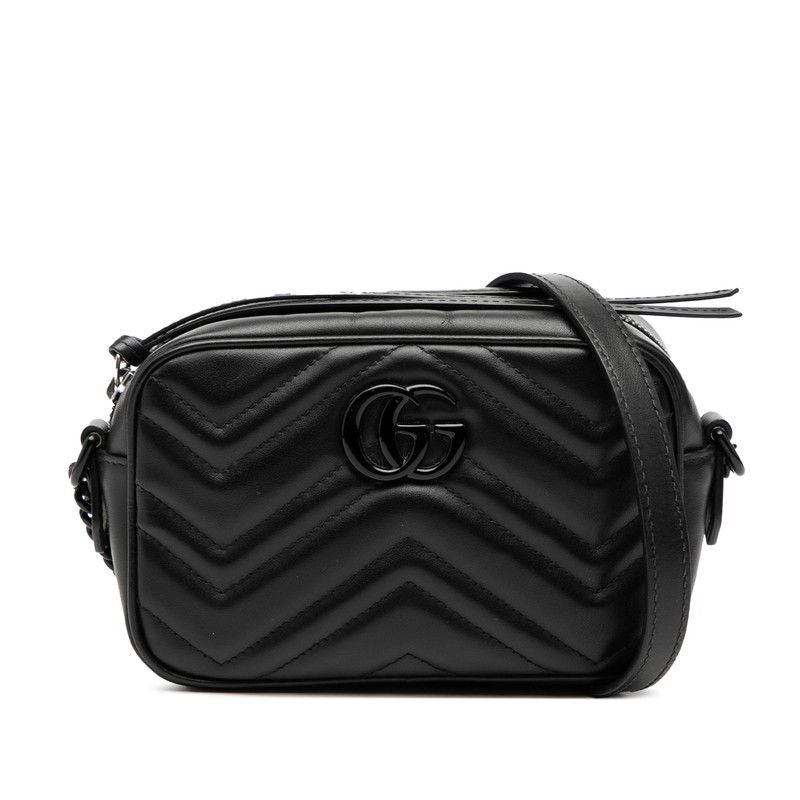 Gucci GG Marmont Mini Camera Bag Black Leather