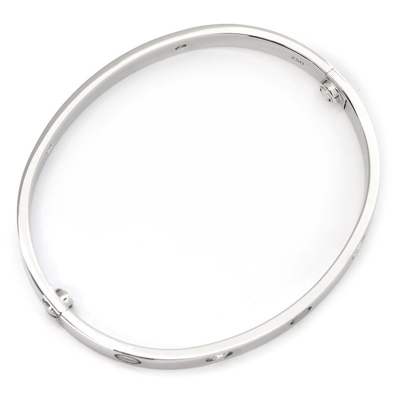 Cartier Bracelet Love Bracelet Classic Model with 4 Diamonds 18k White Gold