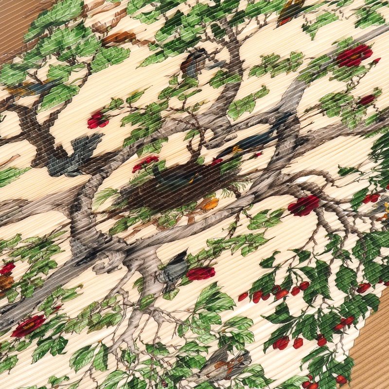 Hermes AU Coeur DES BOIS In The Woods Scarf Carreplicée All Silk Pleated Shawl