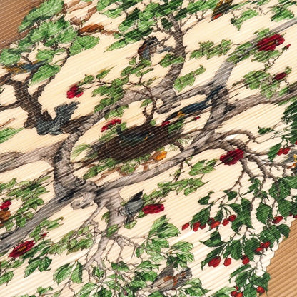 Hermes AU Coeur DES BOIS In The Woods Scarf Carreplicée All Silk Pleated Shawl