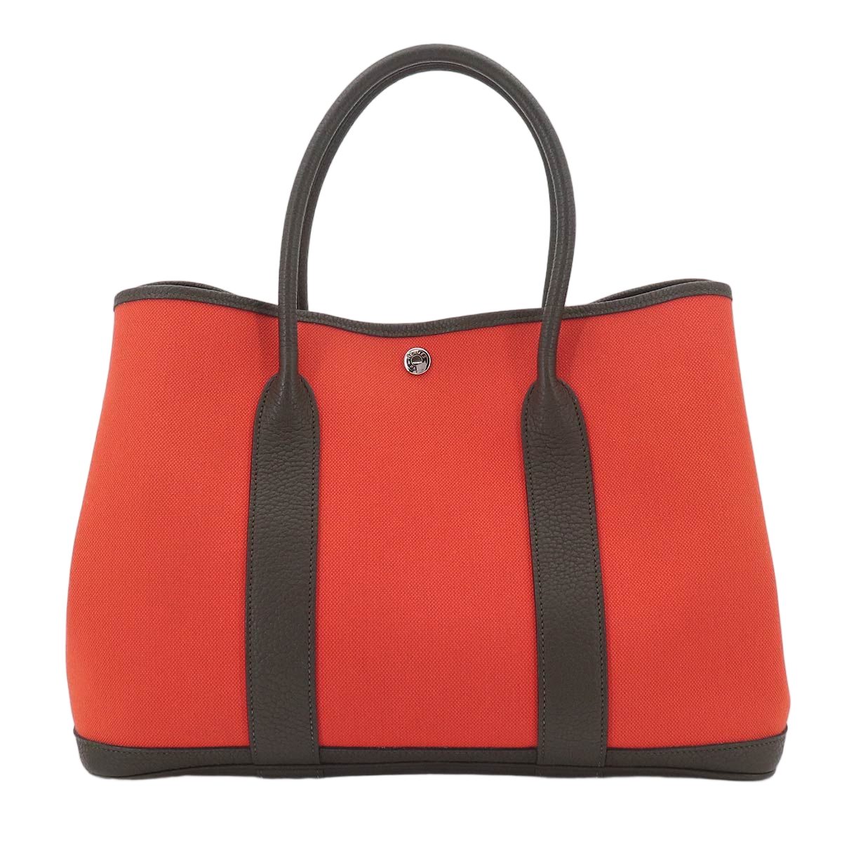 Hermes Garden Party PM Tote Toile Military Nego Negonda Orange Poppy