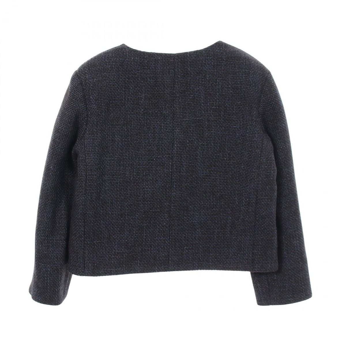 Chanel Collarless Jacket Bijou Button Tweed Wool — view 2