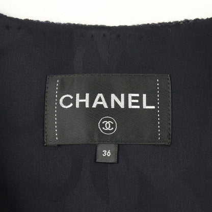 Chanel Collarless Jacket Bijou Button Tweed Wool — view 3