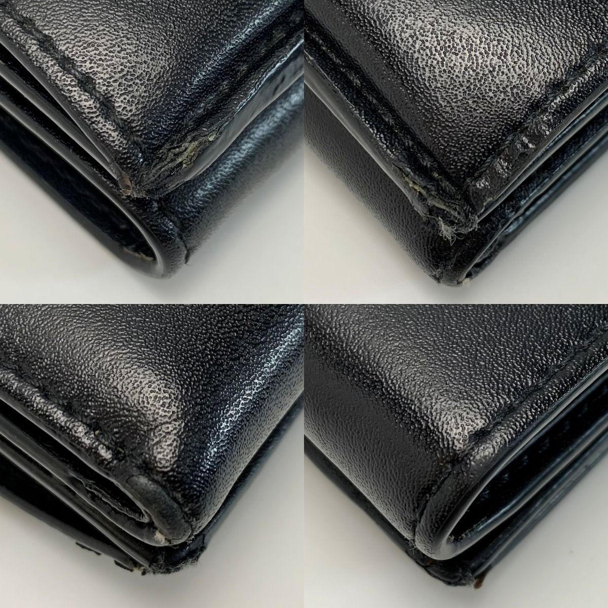 Fendi F's Compact Leather Black Trifold Wallet
