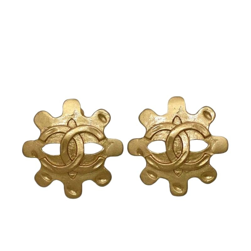 Chanel Earrings Gold Coco Mark GP