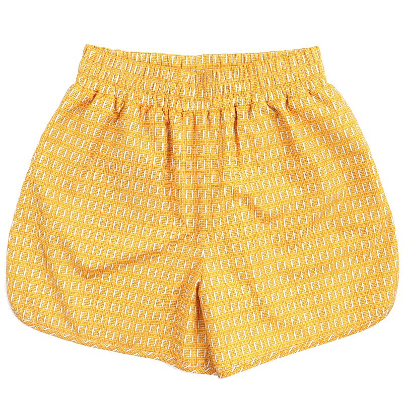 Fendi 2020 Fab230 FF Logo All Over Pattern Swim Shorts Yellowish XS With