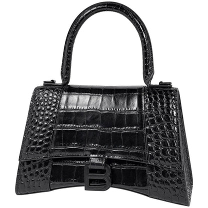Balenciaga Hourglass Small 2-Way Shoulder Bag Leather Black