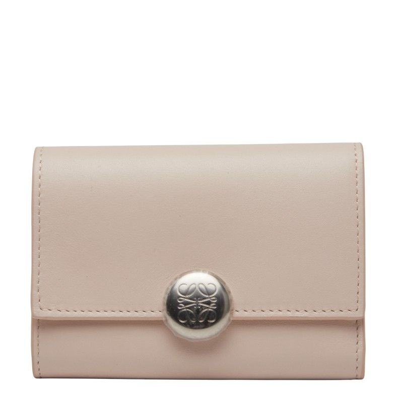 Loewe Pebble Vertical Wallet Small Pink Leather Women Loewe