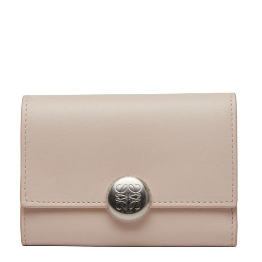 Loewe Pebble Vertical Wallet Small Pink Leather Women Loewe