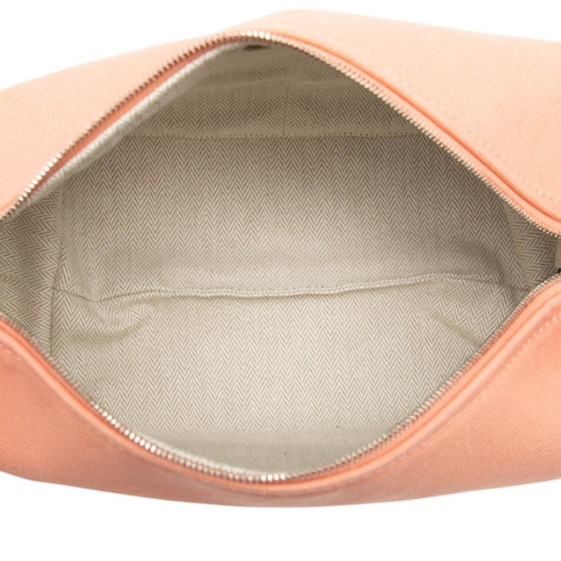 Hermes Brid A Brag PM Handbag Pouch Guava Pink Silver Hardware Canvas Women
