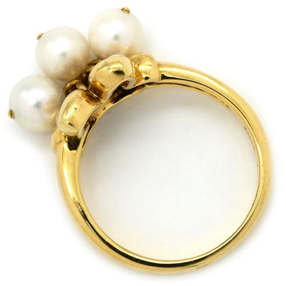 Christian Dior Ring Akoya Pearl Ring 18k Yellow Gold Pearl Yellow Gold Leaf