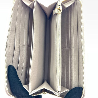 Prada Saffiano Leather Wallet Round Zipper Long Wallet 1ml506 Beige